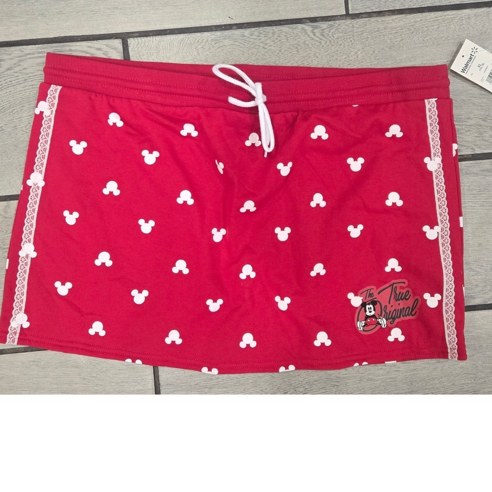 Disney Mickey Mouse Red Skort XL 16-18 True Original Lace Trim NWT